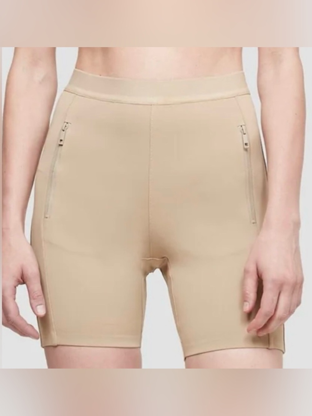 3.1 Phillip Lim Beige Every day  Cycling Shorts with Zipper Pockets